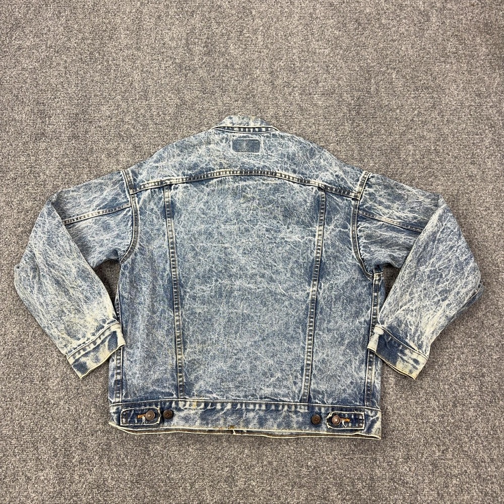 Vintage Levis Denim Bomber Jacket Mens‎ Medium Blue Acid Wash USA 70507 0219 - Picture 10 of 13